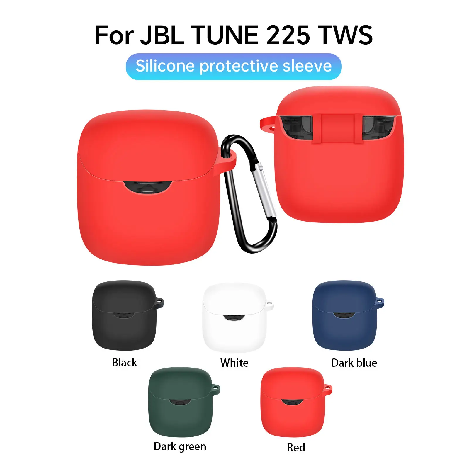 for JBL Tune 225TWS , Tune 220TWS Case Earphone Protective Cover T225 T220 Anti-fall Soft Silicone Wireless Bluetooth Earbuds