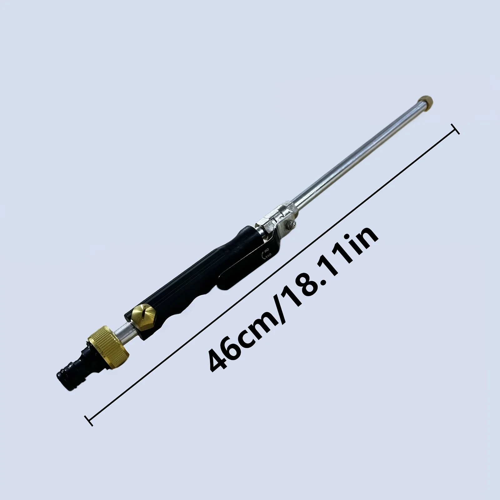 Heavy-Duty High-Pressure Cleaning Spray Wand, 2 Nozzles, Gard. Hose Att. for Car & Garden, Durable Alum. Alloy, No Bat., Sturdy