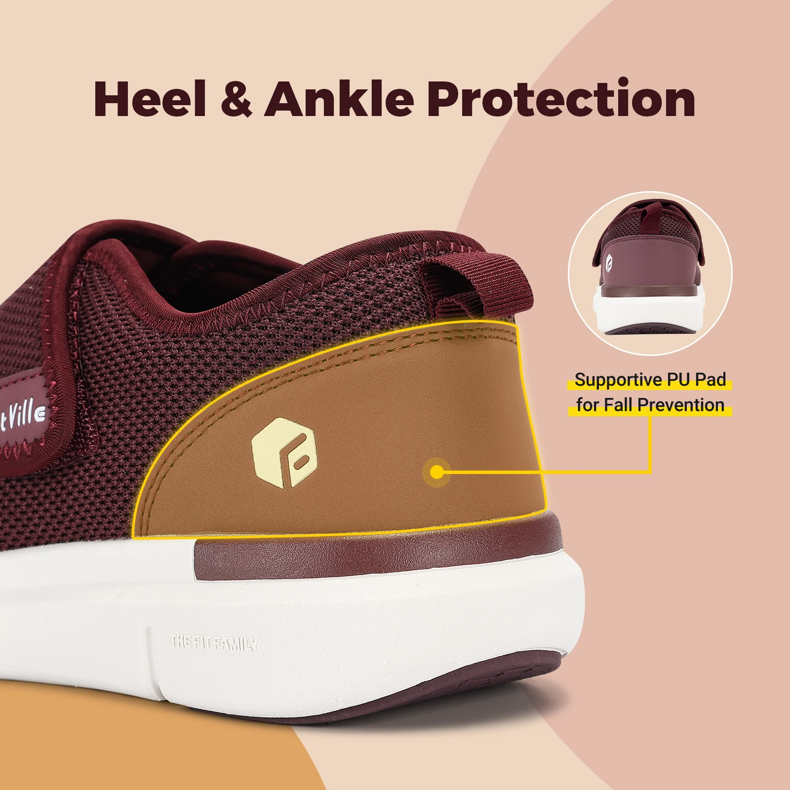 FitVille Damen-Diabetikerschuhe in weiter Ausführung, atmungsaktive orthopädische Sneaker, bequeme Schuhe für ältere Menschen mit geschwollenen Füßen – Detail 7