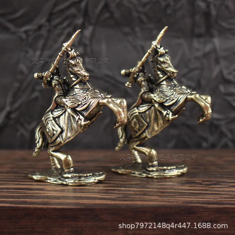 Vintage Creative Brass European Knights Warriors Board Game Pieces Toys Miniature Ornament Accessories Desktop Decor Figurine