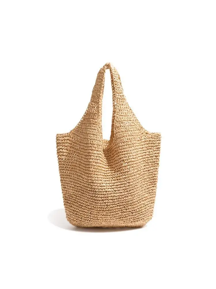 

2025 French Fashion New Knitted Hollow Grass Woven Women's Bag Simple And Versatile Large Capacity Single Shoulder Bags Trendy