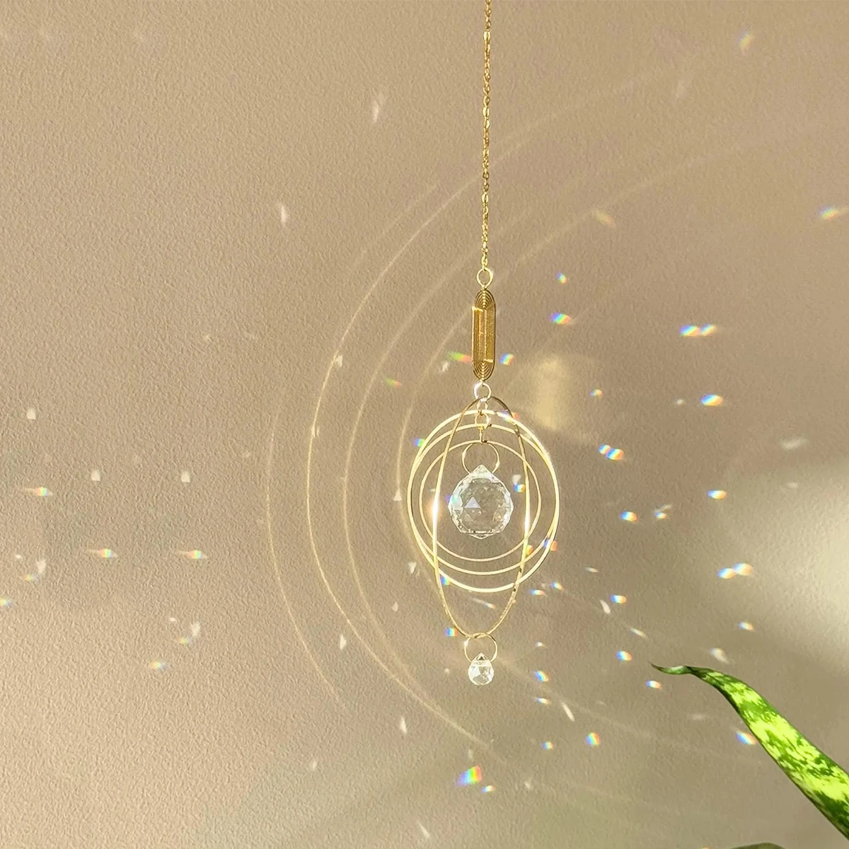 Round Light Catcher, Outdoor Home Hanging Decoration, Crystal Decoration, Window Hanging, Friendship Gift, Housewarming Gift