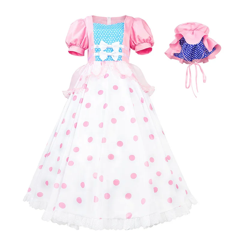 

Pink Bo Peep Costume For Girls Birthday Party Princess Dress Shepherdess Cosplay Halloween Costume For Kids Adult Clothes Suit