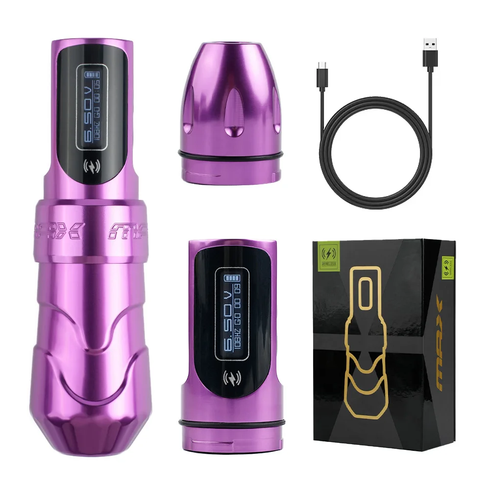 Tattoo MAX Wireless Machine 4.0mm Stroke Dual Battery Charging Tattoo Pen Fog Cutting Line Integrated Motor Machine 12V/1000RPM