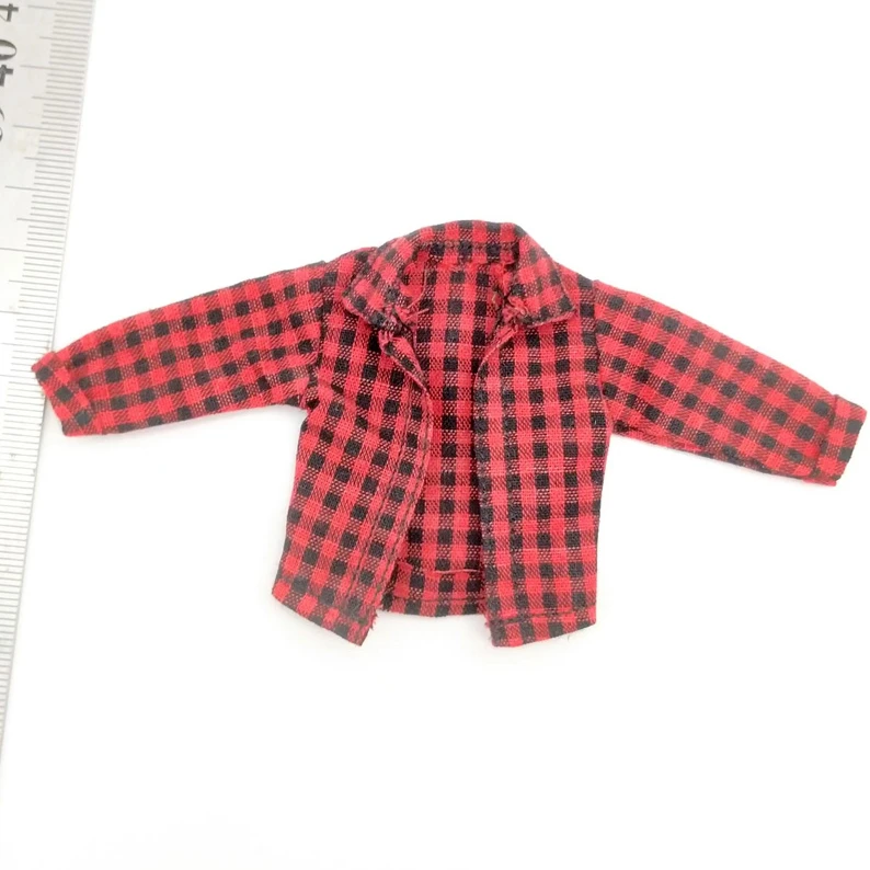 

1/12 Scale Male Soldier Jacket Trendy Plaid Shirt Model Clothes for 6in Action Figure Tbleague Doll Toy Accessory