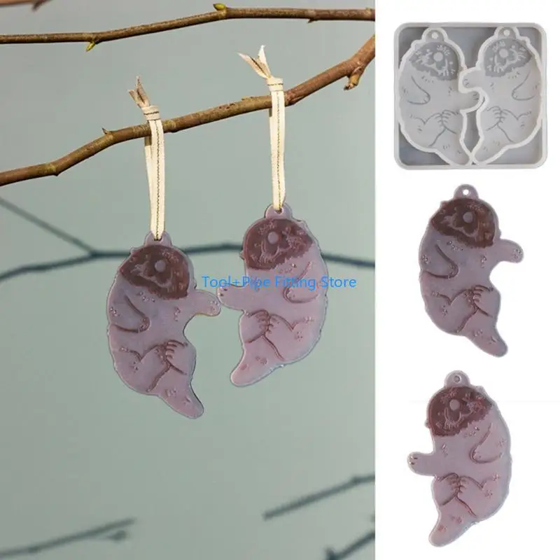 F92B Sea Creature Resin Pendant Silicone Mold with Hole for Jewelry Making Resin Keychain Making Molds for Epoxy Resin