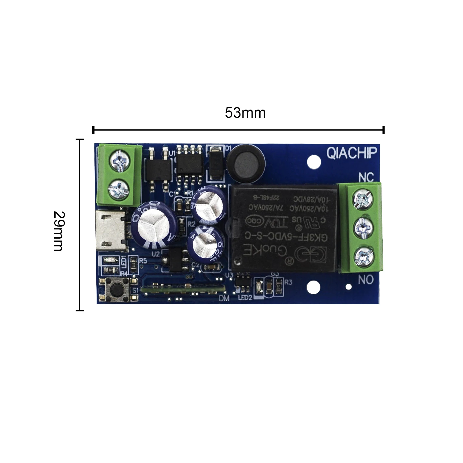 WiFi Smart switch 10A AC 0-250V USB 5V 1 CH 2.4G QIACHIP RC con eWelink app adatto per motori per tende porte da Garage luci a LED