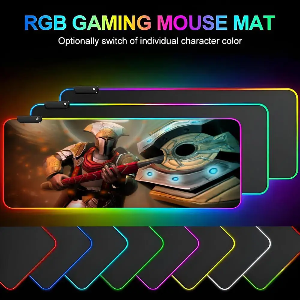 Omniknight Oracle Outworld Destroyer Mouse Pad Gamer RGB Deskmat Keyboard Mat Gaming Laptops LED Mousepad Desk Protector Anime M