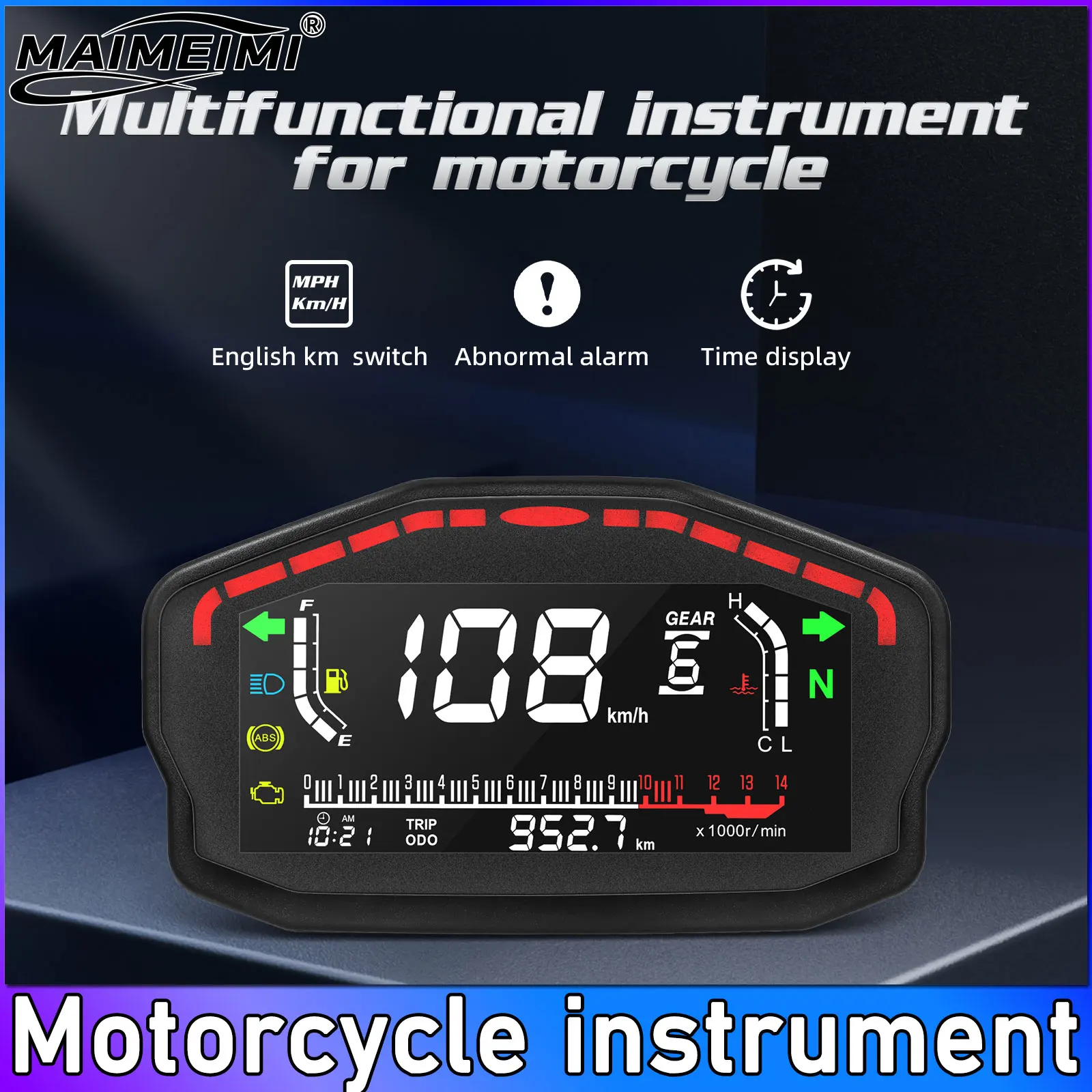 Universal RPM Motorcycle Meter GPS Speedometer Digital Odometer Electric Injection Carburetor Instrument Multi-function Trip