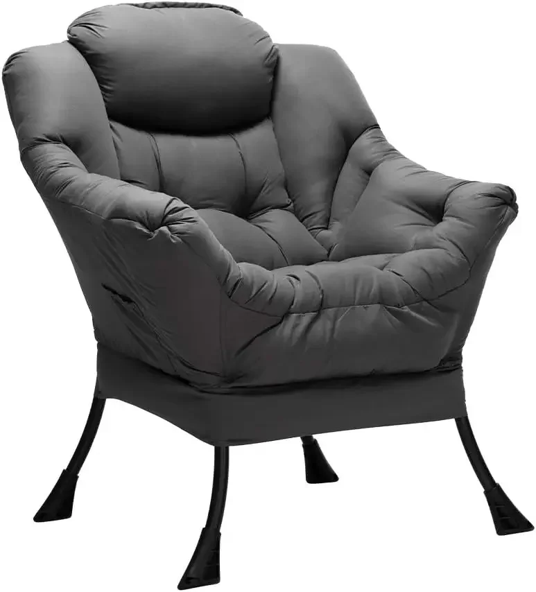 HollyHOME-Grande tecido cadeira preguiçosa, cadeira de leitura sotaque, Lounge Chair Cozy com braço, Leisure sofá cadeira para sala de estar, cama