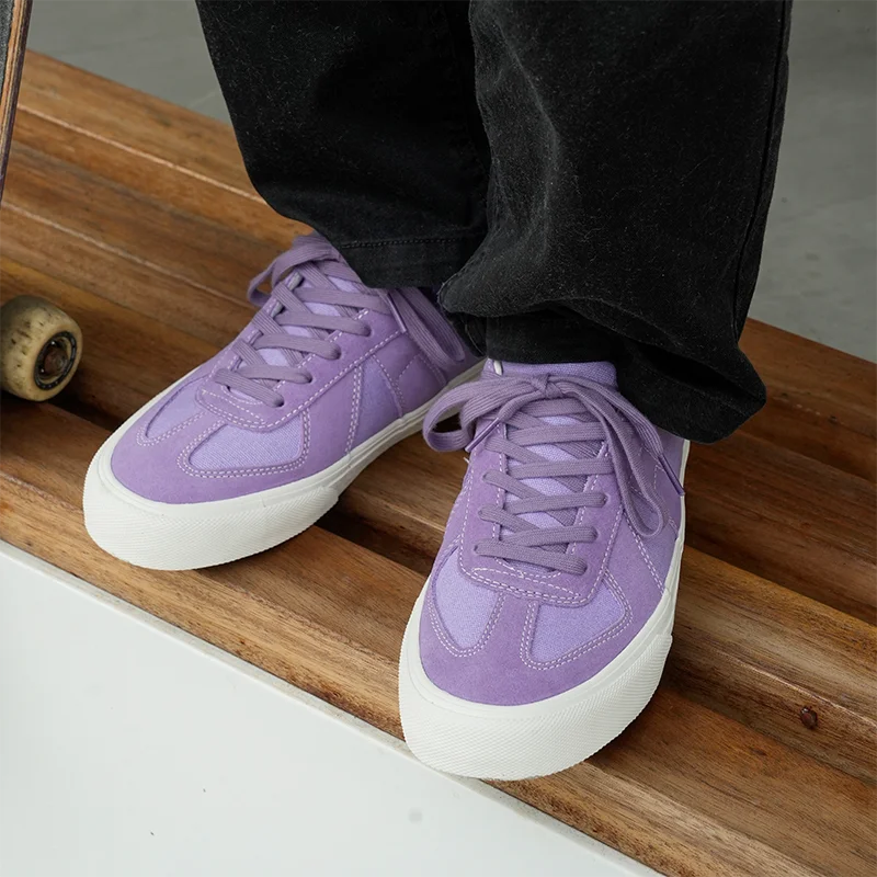 

Joiints Purple Soft&Confortable Man Sneakers For Skateboarding Two-Tone Shoelace Suede Canvas Fashion Original Skate Shoes