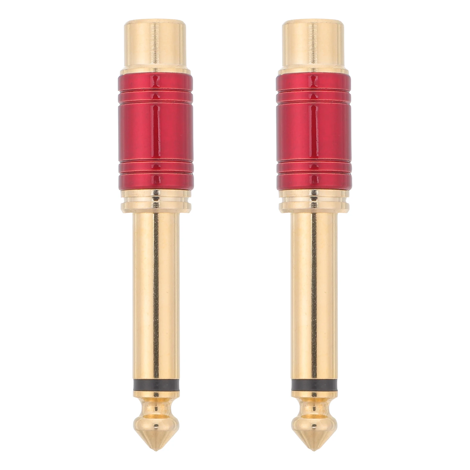 

2pcs 6.35mm Jack Adapter Cable Male to Female Connector Red Plated Audio Conversion Digital Adapter Plug AUX Headset