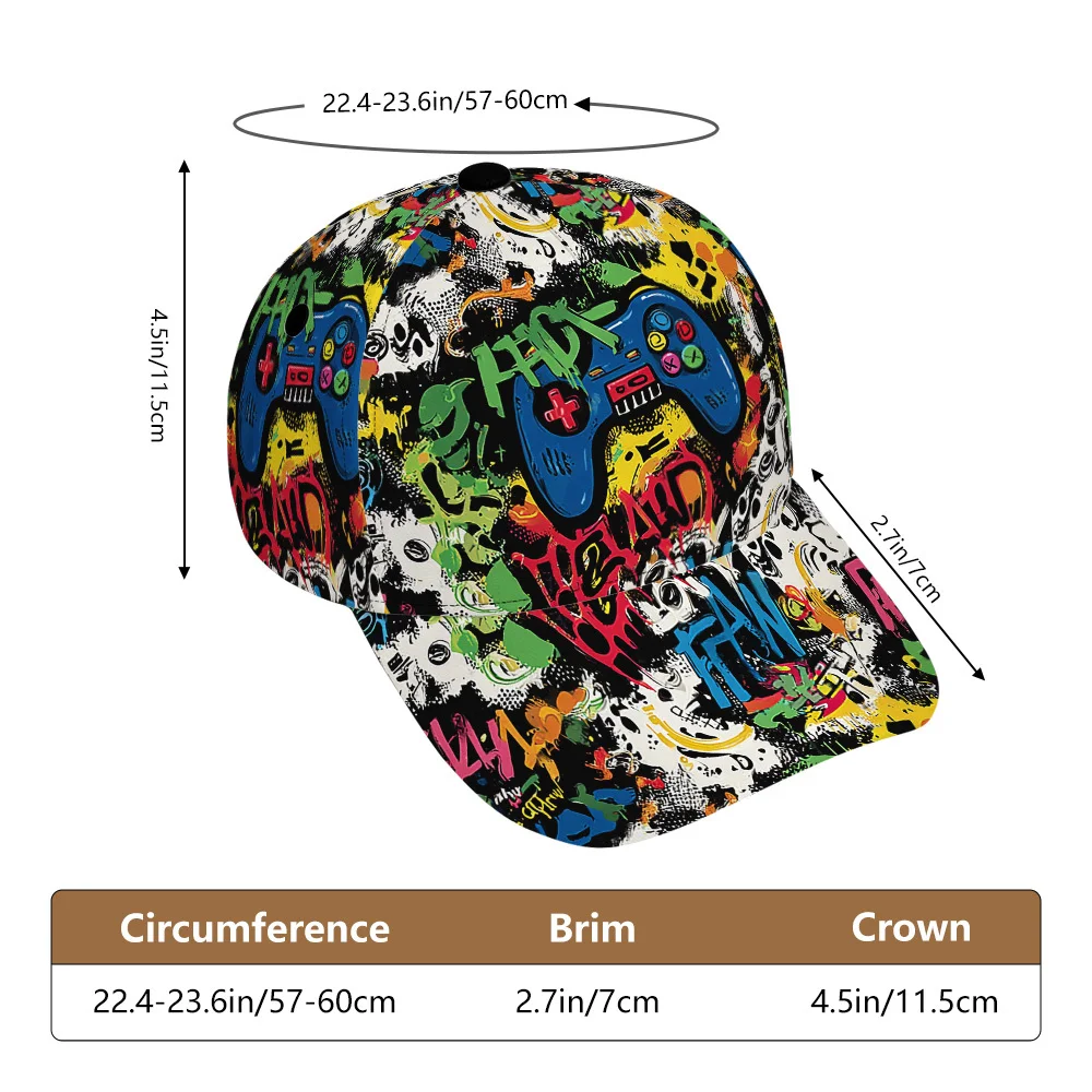 This Unisex Baseball Cap Features a Vibrant Graffiti Design And Is Crafted from Polyester Making It Ideal for Sports And Running