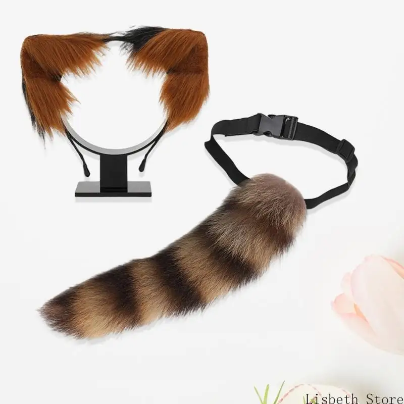 124A هالوين الحيوانات الأزياء مجموعة فروي أذن الرأس