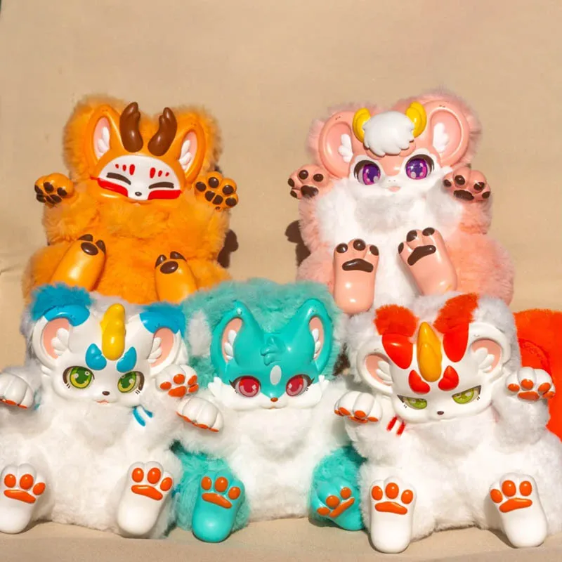 Genuine Fabulous Beasts Toys Flip Belly Series Blind Box Plush Dolls Mystery Box Kawaii Dolls Guess Bag Girl Kids Surprise Gifts