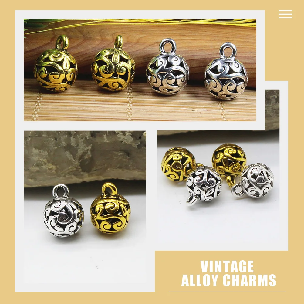 

20 Pcs Ball Charms Vintage Alloy Pendents for DIY Jewelry Crafts Home Vintage Alloy Charms Decor Garden Accessories