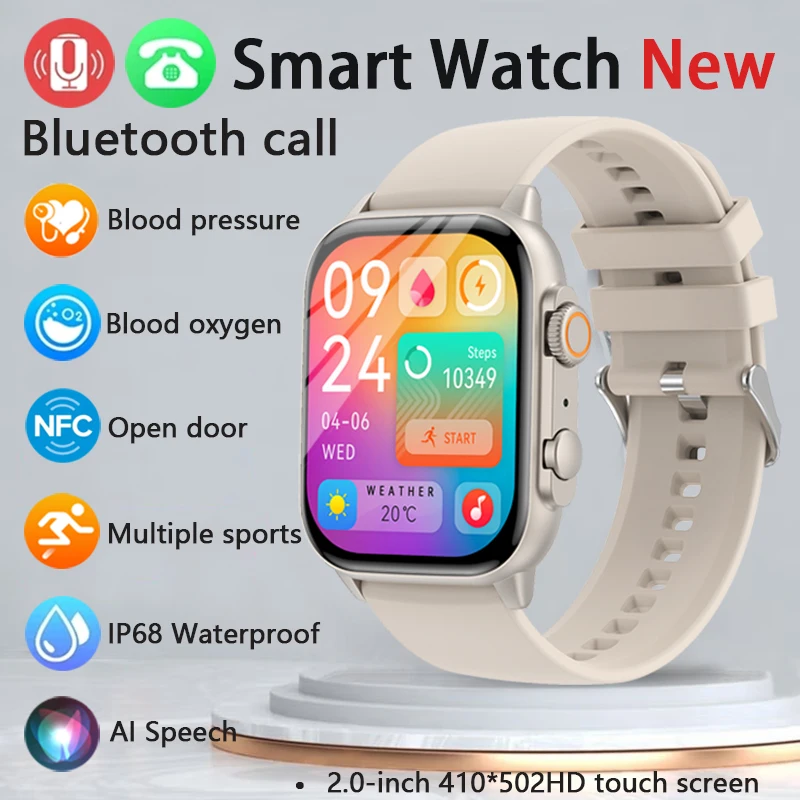 2024 for Xiaomi New Smart Watch Blood Pressure Health Multifunctional Watch Men Bluetooth Call IP68 Waterproof Sport Clock Women