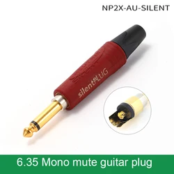 NP2X-AU-SILENT 6.35 profesjonalna gitara adaptery wtyczka Jack Audio z prostym zakrętem 2 podstawowe złącze gitarowe 1/4 Mono wyciszające