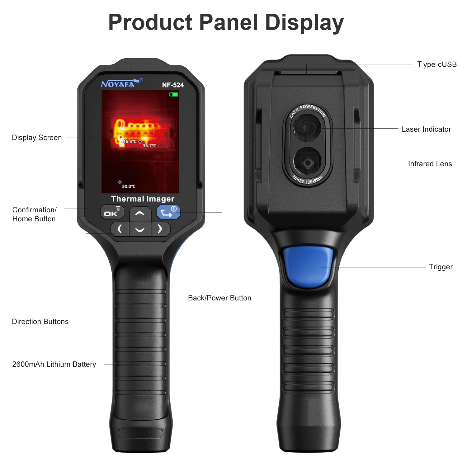 NOYAFA NF-524 Thermal Imager 120X90 Thermal Imaging Camera Infrared Temperature Meter For Repair, PCB, Pipeline Detection