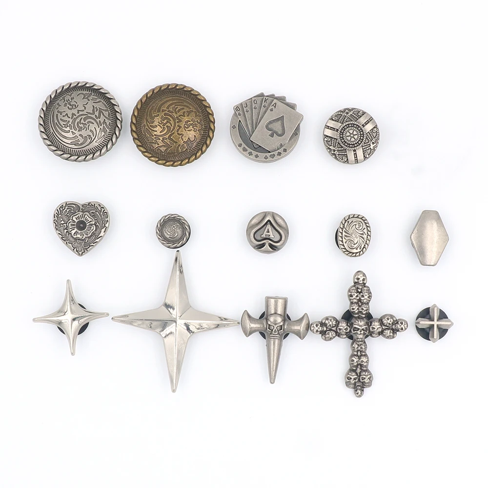 Shoe Infantil Accessories Charm 크록스 참 지비츠 버튼Poker Round Lace-up Shoe Buckle Metal Snap-in DIY Decorations Buckles Party Gift