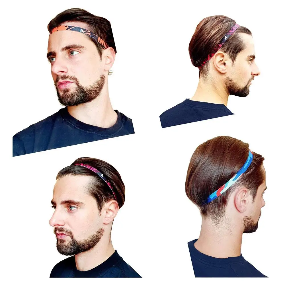 

6Pieces Thick Non-Slip Elastic Sport Men Thin Headbands Football Hair Headbands for Women and men V4V5