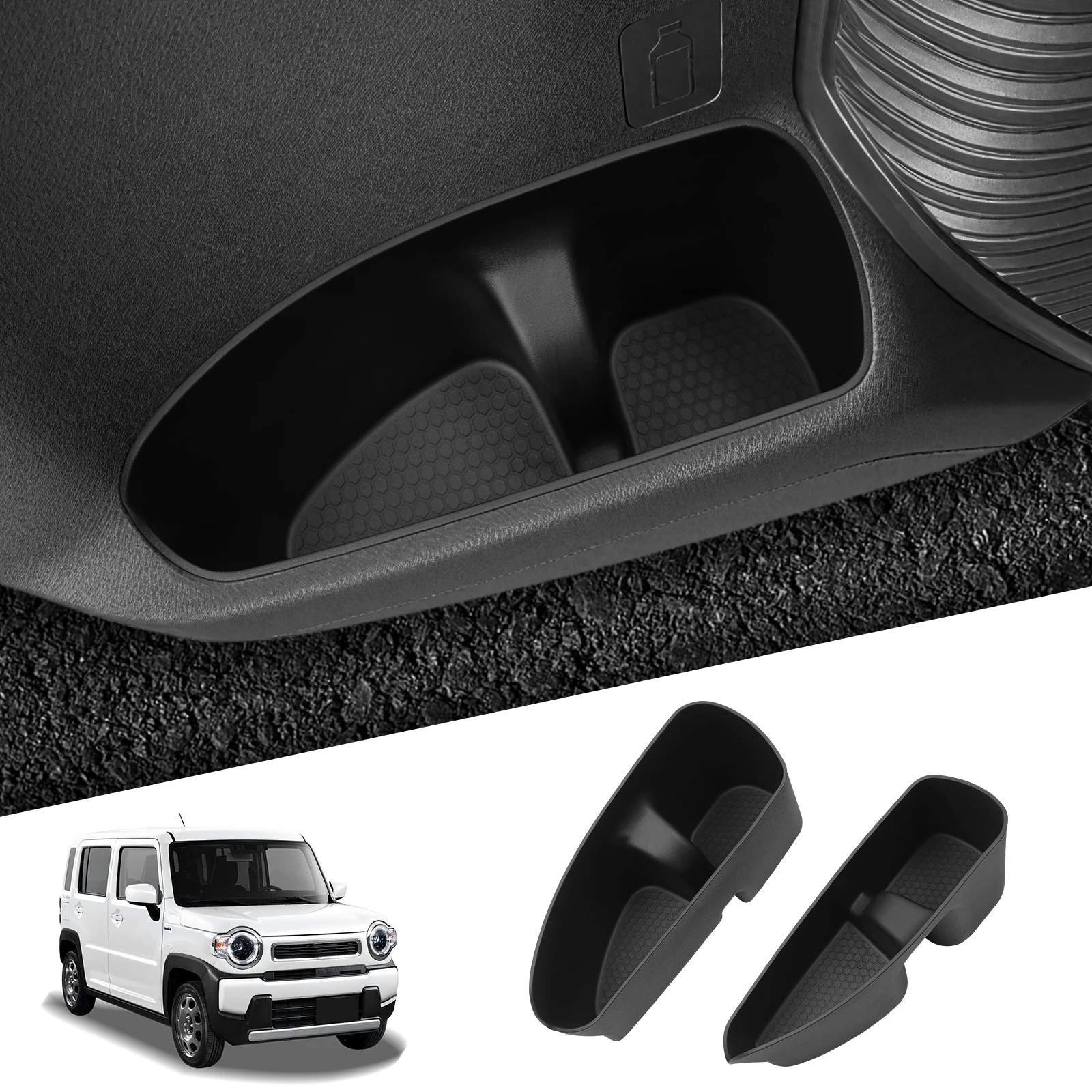 

Smabee for Suzuki Hustler 2020-2024 Front Door Handle Tray Door Side Storage Box Organizer Tidying TPE Car Accessories