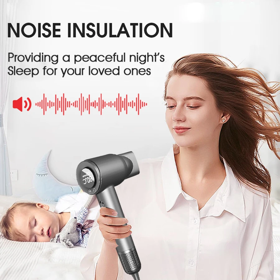 مجفف شعر عالي السرعة، حماية احترافية، جاف، مجفف شعر بالأيونات السالبة