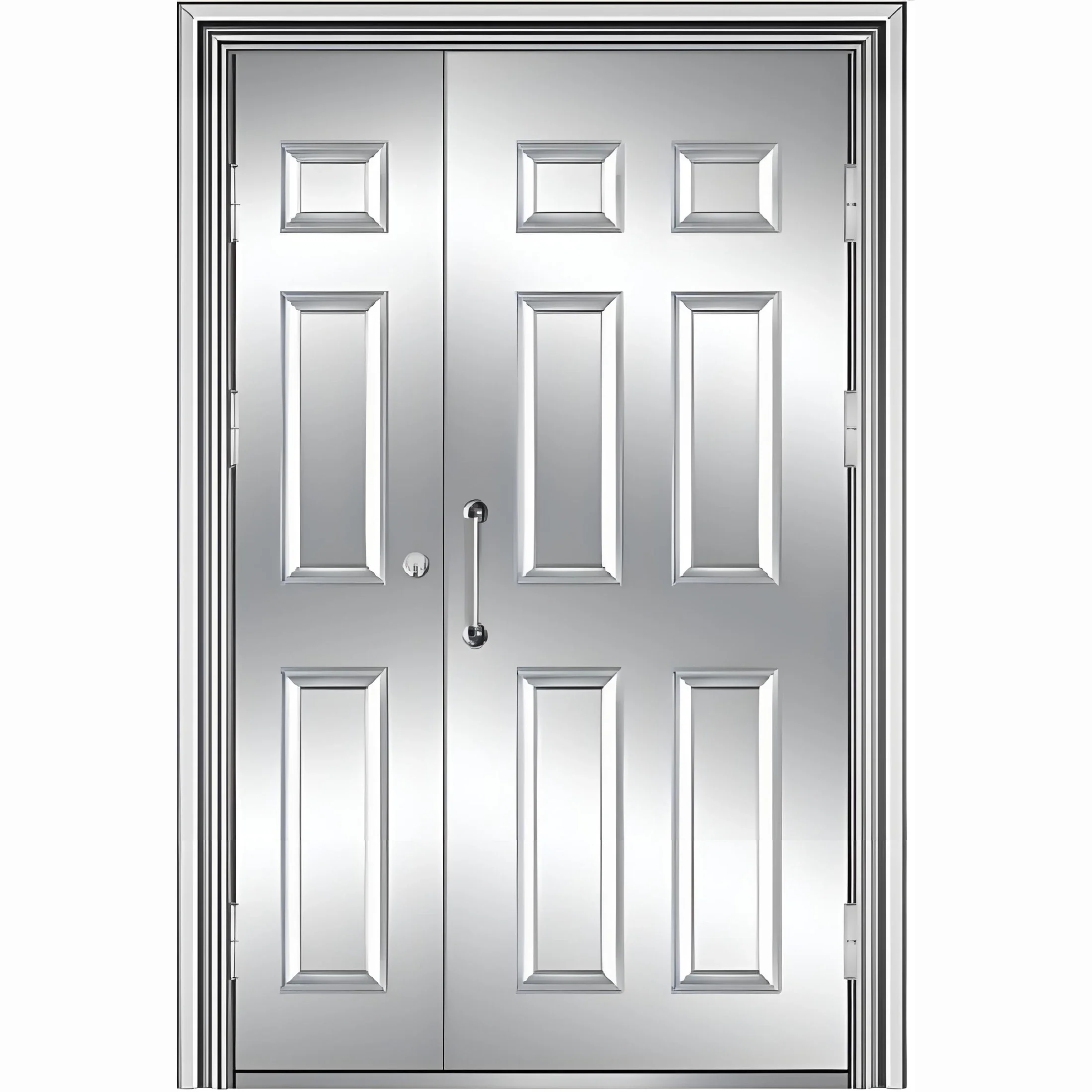 Gray Painting Modern Hollow Metal Main Door Stainless Steel House Outside the Department for Sale