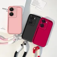 Solid Color Bracelet Case for Vivo Y03 Y28 Y21 Y15 Y18 Y17 Y27s Y100 Y22 Y16 Y20 Y17s Y12 Y35 Y30 Y12s Y36 Y27 Y51 Soft Cover