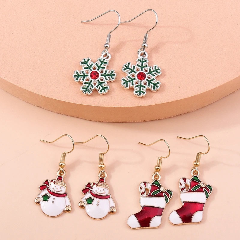 Neue Mode Mix Stile Frohe Weihnachten Ohrringe für Frauen Weihnachten Baum Deer Santa Baumeln Ohrringe Neue Jahr Schmuck Geschenke – Detail 13
