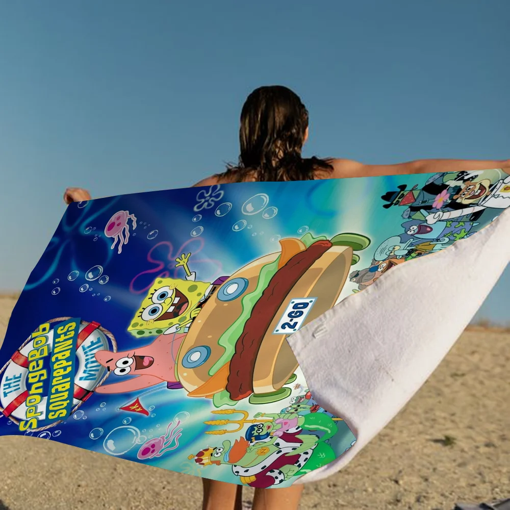 Cartoon S-Spongebob Big Microfiber Beach Towels Quick Dry Towel Sand Beach Towels Pool Towel For Travel Swim Pool Yoga