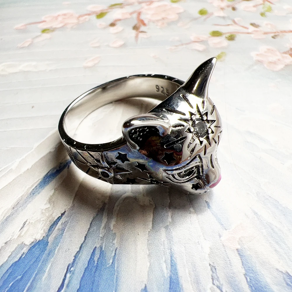 Magic Cat Ring, brandneuer feiner Schmuck, Böhmen, 925er Sterlingsilber, Geschenk für Frauen – Detail 5