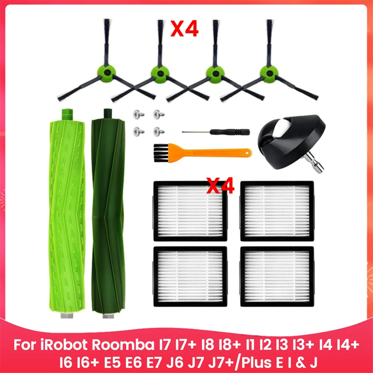 

B26B для IRobot Roomba I7 I7+ I8 I8+ I1 I2 I3 I3+ I4 I4+ I6 I6+ E5 E6 E7 J6 J7 J7+/Plus E, I & J Series Щетка для вакуумного фильтра
