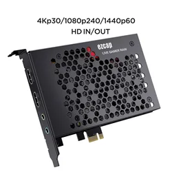 ezcap324B Live Gamer Raw PCIE 4K Video Game Capture Card Record & Live Stream for Gaming Systems Camcorders