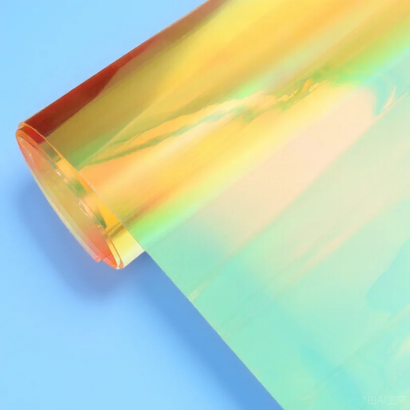 

1 Sheet Colored PVC Iridescent Film Fabric DIY Fabric Material for Handbags Phone Covers Clothing Sewing Craft
