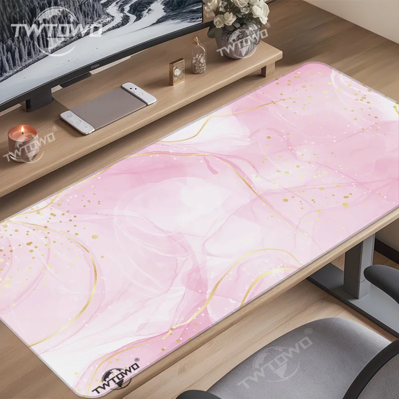 Mouse Pad Rose Pink Liquid Watercolor Gamer XL HD Custom New Mousepad XXL Natural Rubber Soft Carpet Desktop Mouse Pad