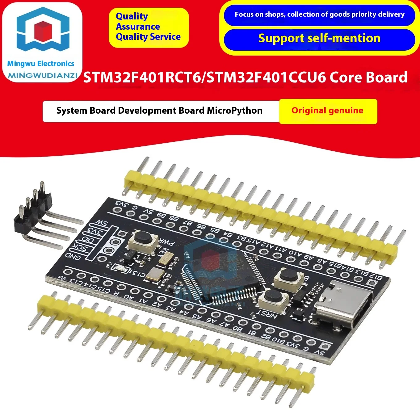 STM32F401RCT6/STM32F401CCU6 Cortex-M4 Placa de desarrollo MicroPython Placa central del sistema para sistemas integrados