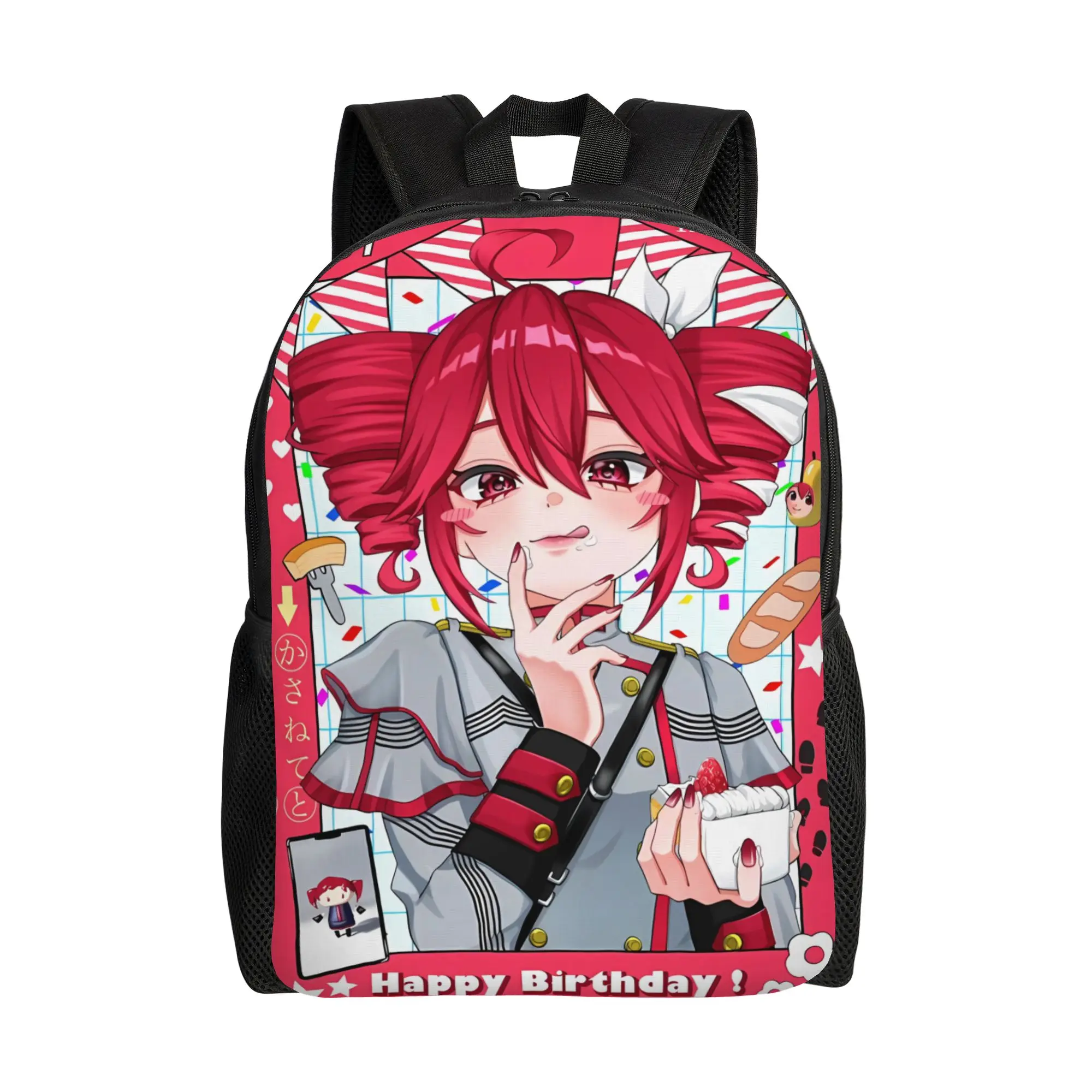 Kasane Teto Cheer Portrait Cute Backpack  Student Polyester Trekking Backpacks Durable Kawaii High School Bags Rucksack