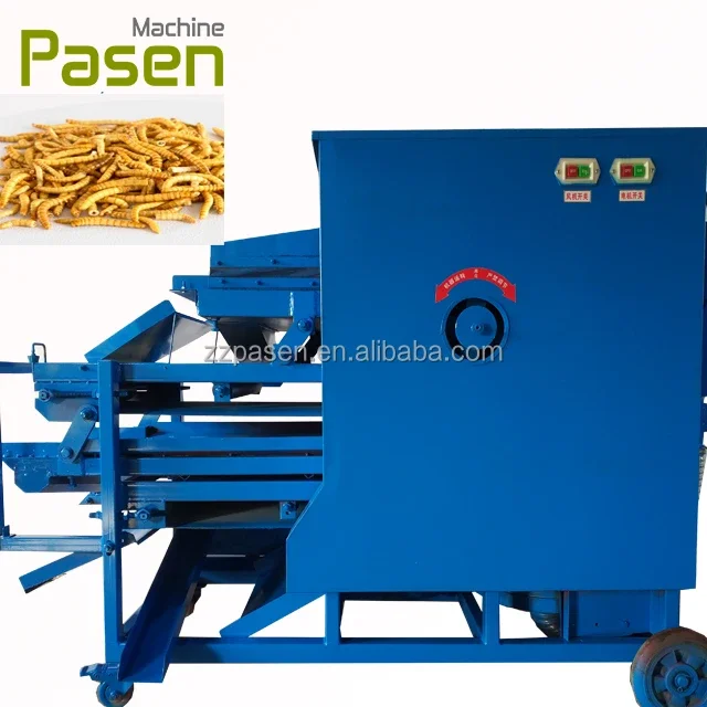 Automatic tenebrio molitor sieving machine The barley worm screening machine superworm separator and dryer