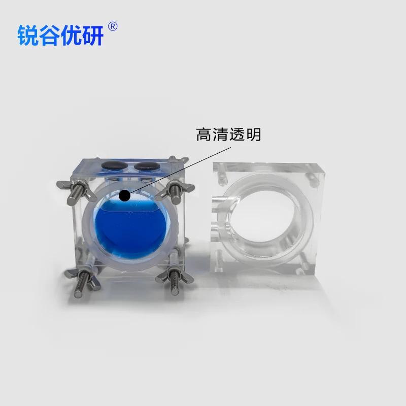 Flow battery test device/air battery mold/transparent circulating electrolytic cell/battery testing