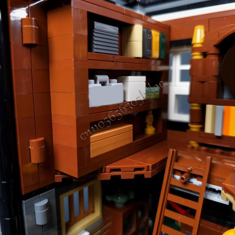 1920 부품 MOC 창의적인 도시 거리 풍경 모듈형 앤티크 상점 모델 건축 블록 어린이용 벽돌 인기 장난감 선물