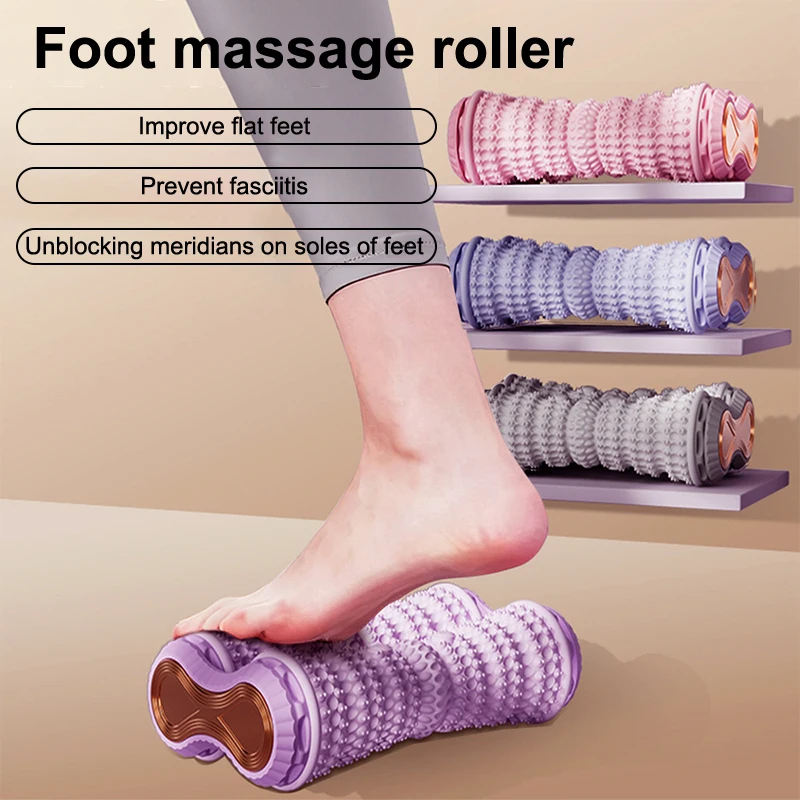 Massaggiatore per piedi Rullo per massaggio Palla per massaggio yoga Rullo per fascia plantare Rilassamento muscolare Cura Rulli per massaggiatore manuale per piedi in plastica