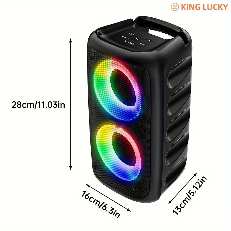 Kinglucky HY-3317 wireless subwoofer speaker home party speaker portable outdoor sports surround sound box disco light  2400mAh