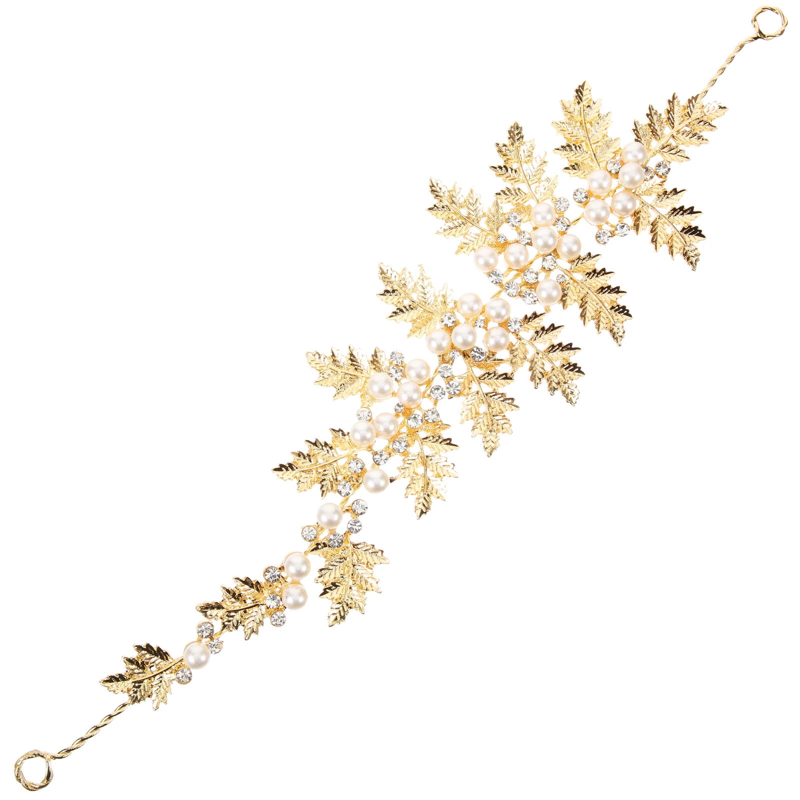 

Pearl Flower Accessories Leaf Headband for Women Wedding Bridal Leaf Headband For Women Party Rhinestone Pearl Vintage