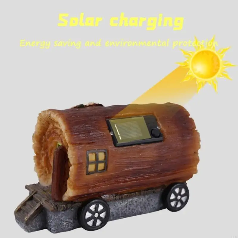 

R9JC LED Solar Light for Creative Carriage Stump Light Outdoor Lawn Lights Waterproof Decorative Landscape Lamp Garden Decor