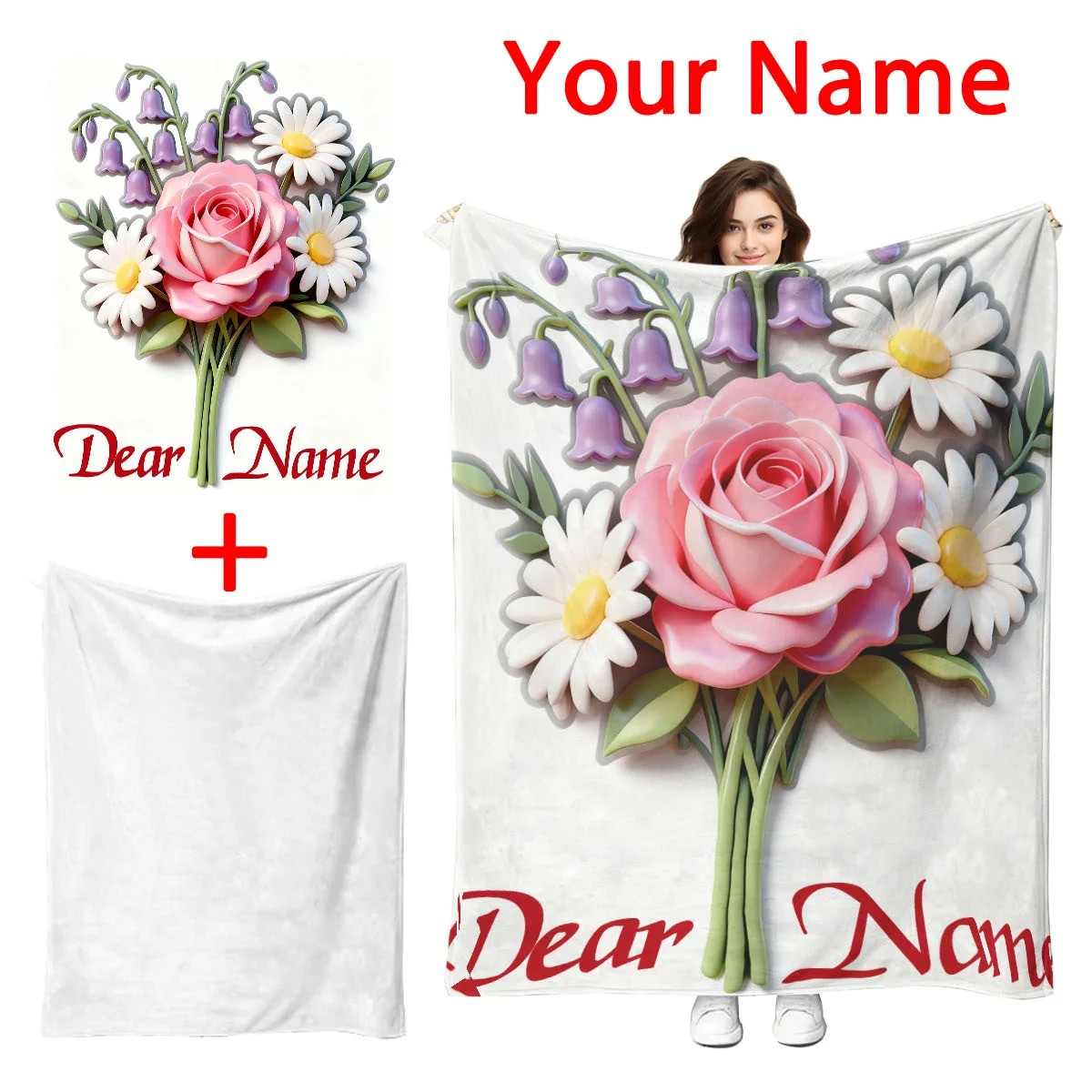 Benutzerdefinierte personalisierte Winter-Flanelldecke, extra dick, weich, warm, gemütlich, Fotodecke, anpassbar mit Ihrem Bild, perfekt für S