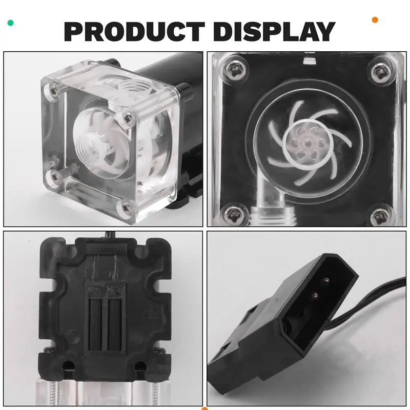 QWE-500L/H Noiseless Water Cooling Pump 4 Meters Lift G1/4 Thread For PC Computer CPU Water System