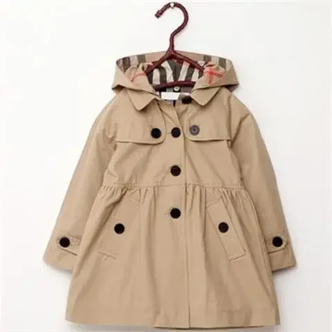 Children Girls Sweatshirt New Spring Autumn Birthday Present Long Style Hooded Coat for Girl Kids Jacket Red Windbreaker Coat