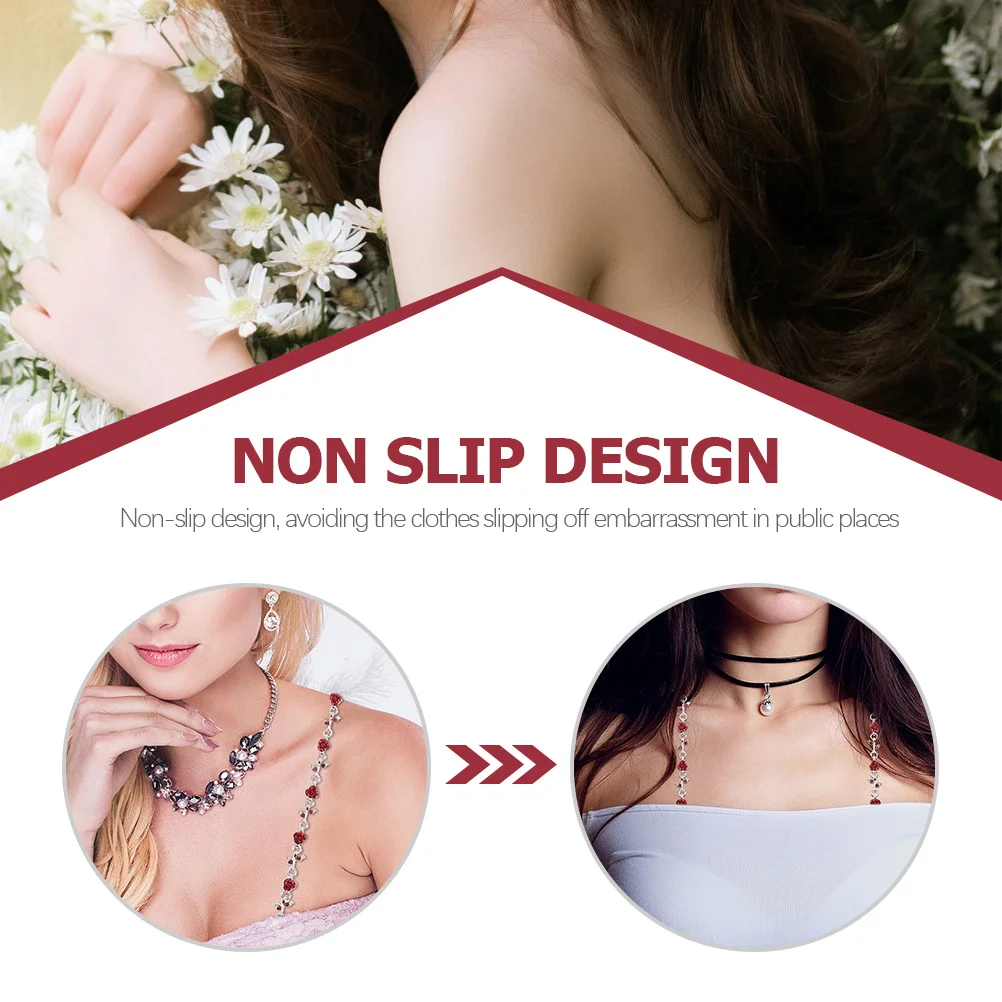 1 Paar rutschfeste Strass-BH-Träger mit Rosenblüten, verstellbarer dekorativer Schultergurt, Ersatz für Damen, bequem