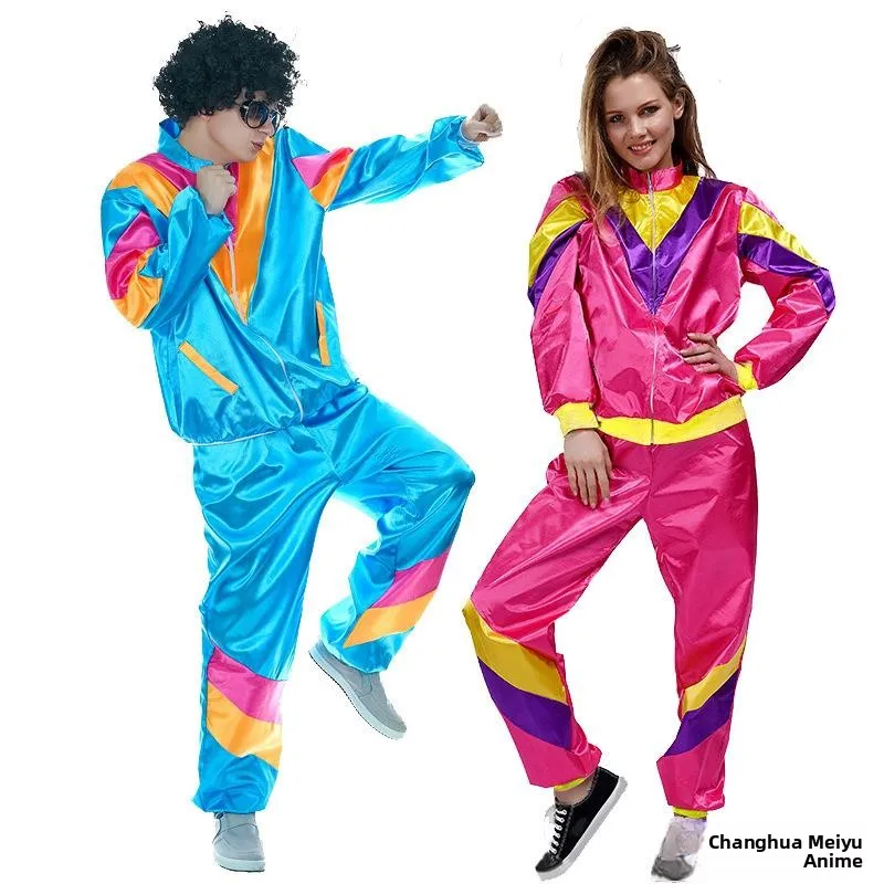 Travestimento per adulti Abbigliamento sportivo Coppia Discoteca Costume da spettacolo teatrale loween Festival Role-plang Outfit Faion etnico da donna